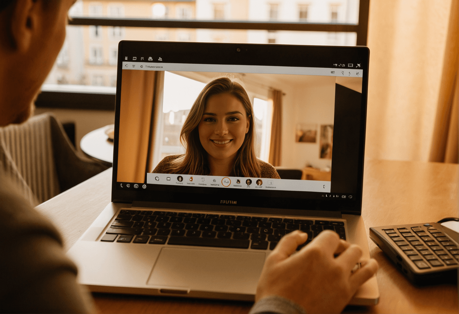 Romantisch gedeckter Tisch mit Kerzen in einem Altbau-Apartment